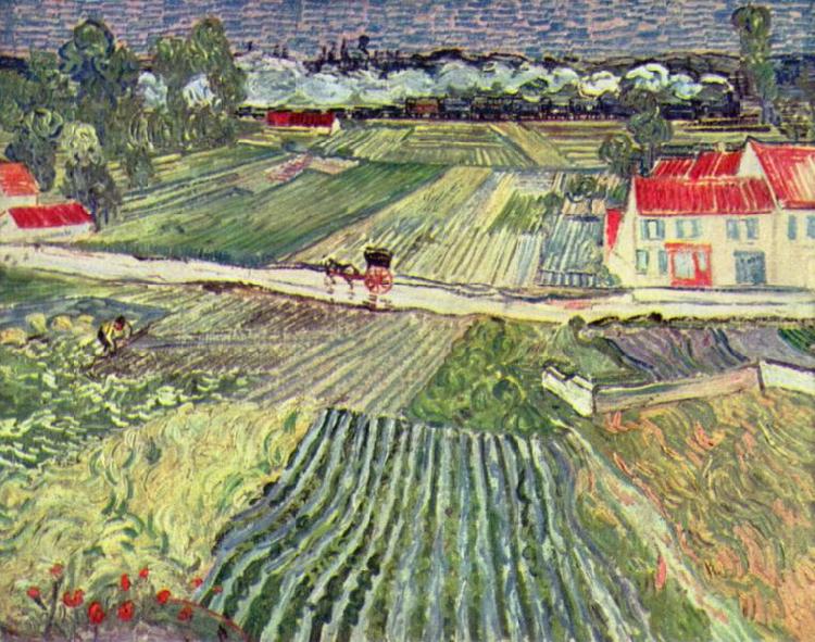 Vincent Van Gogh Landschaft bei Auvers im Regen Sweden oil painting art